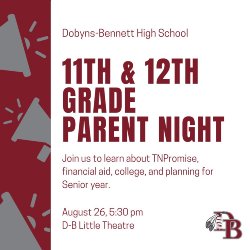 DBHS 11th and 12th Grade Parent Night - August 26 @ 5:30pm